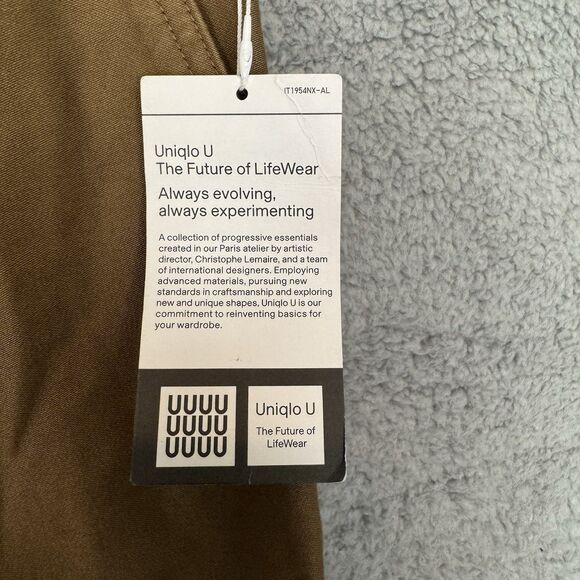 S Uniqlo U Pants Mens 35x29 Brown Khaki Straight Leg 100% Cotton NWT - Picture 3 of 12